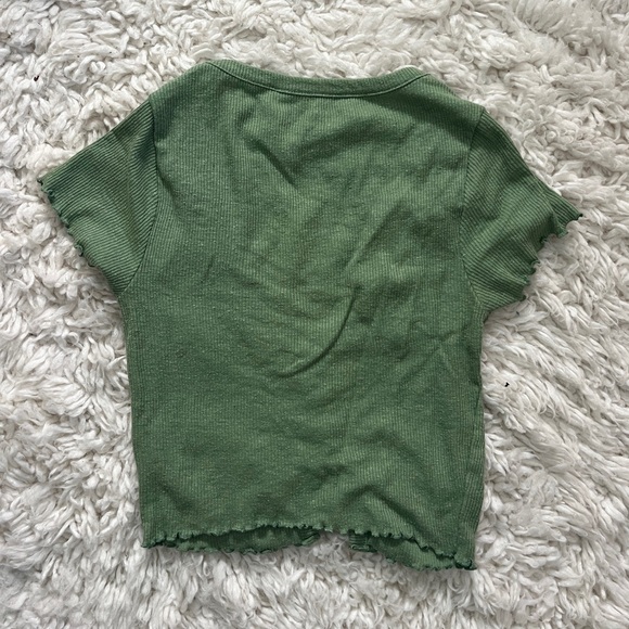 PacSun Ribbed Button Top - Green - Picture 2 of 2